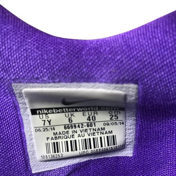 NIKE KD VII Hyper Punch Purple Sneakers 7Y Vintage Mesh Athletic Stylish Sporty - Picture 12 of 12